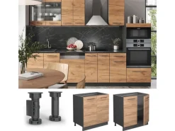 Vicco Spülenunterschrank Fame-Line Goldkraft /Anthrazit 80 cm mit Regal AP< Küchenschränke