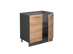 Vicco Spülenunterschrank Fame-Line Goldkraft /Anthrazit 80 cm mit Regal AP< Küchenschränke