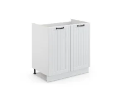 Clearance Vicco Spülenunterschrank Fame-Line Landhaus/ 80 cm ohne Arbeitsplatte Weiß