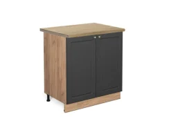 Küchenschränke<Vicco Spülenunterschrank Fame-Line -Gold/Goldkraft Eiche 80 cm AP Eiche