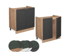Küchenschränke<Vicco Spülenunterschrank Fame-Line -Gold/Goldkraft Eiche 80 cm AP Eiche