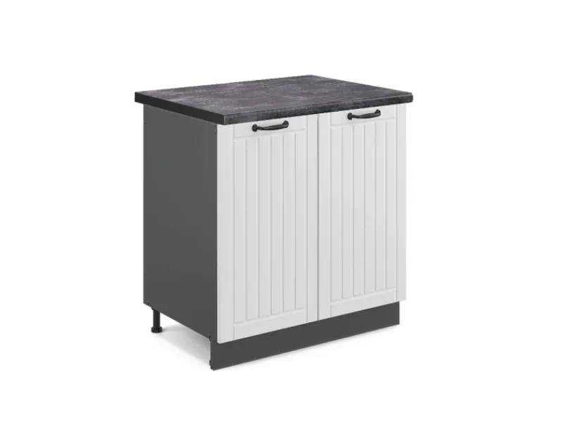 Küchenschränke<Vicco Spülenunterschrank Fame-Line Landhaus/Anthrazit 80 cm AP Anthrazit