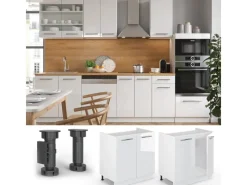 Vicco Spülenunterschrank Fame-Line Hochglanz/ 80 cm ohne Arbeitsplatte< Einbauküchen|Küchenschränke