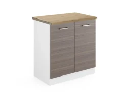 Kühlschränke|Küchenschränke<Vicco Spülenunterschrank R-Line Küchenunterschrank für die Spüle Grau/Weiß 80 cm AP Eiche