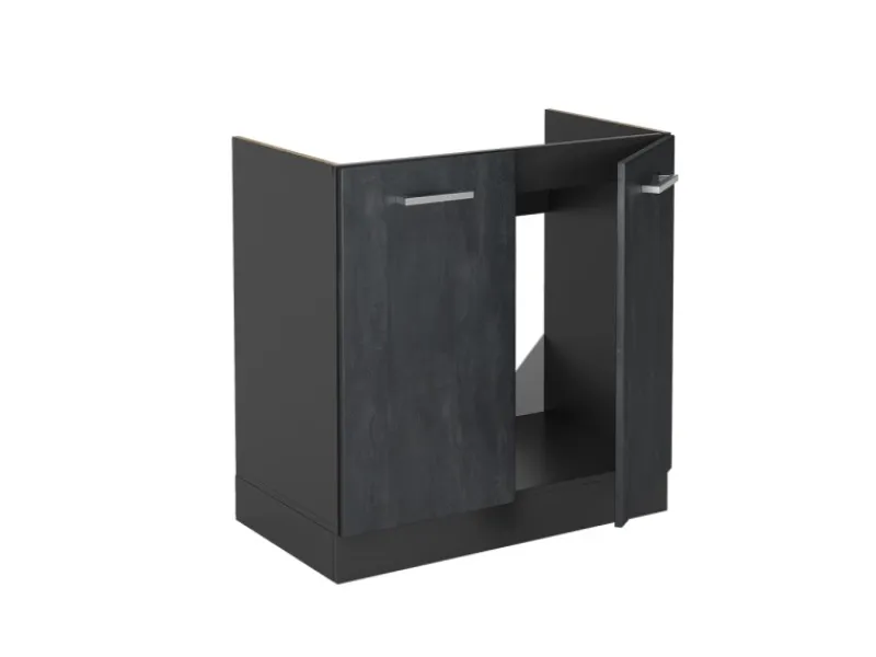 Clearance Vicco Spülenunterschrank R-Line Schwarz Beton/Anthrazit 80 cm AP Anthrazit Beton Anthrazit