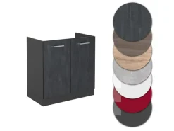 Clearance Vicco Spülenunterschrank R-Line Schwarz Beton/Anthrazit 80 cm AP Anthrazit Beton Anthrazit