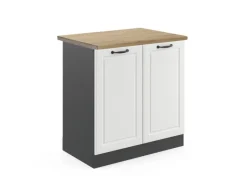 Hot Vicco Spülenunterschrank R-Line Landhaus/Anthrazit 80 cm AP Eiche Weiß