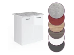 Küchenschränke<Vicco Spülenunterschrank R-Line Küchenunterschrank für die Spüle Hochglanz/ 80 cm AP Marmor