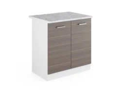 Küchenschränke<Vicco Spülenunterschrank R-Line Küchenunterschrank für die Spüle Grau/Weiß 80 cm AP Marmor