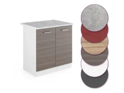Küchenschränke<Vicco Spülenunterschrank R-Line Küchenunterschrank für die Spüle Grau/Weiß 80 cm AP Marmor