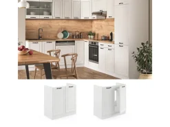 Vicco Spülenunterschrank R-Line Küchenunterschrank für die Spüle Landhaus/ 80 cm AP Eiche< Küchenschränke