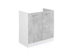 Küchenschränke<Vicco Spülenunterschrank R-Line Küchenunterschrank für die Spüle /Weiß 80 cm ohne Arbeitsplatte