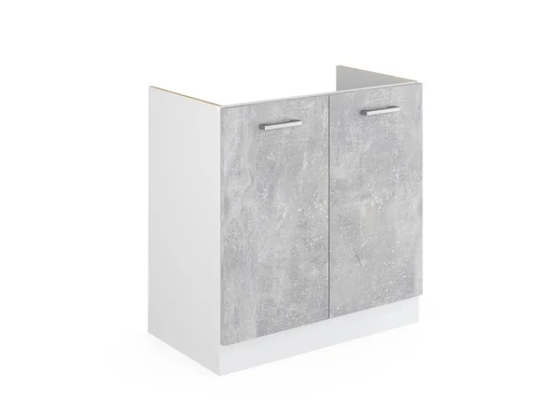 Küchenschränke<Vicco Spülenunterschrank R-Line Küchenunterschrank für die Spüle /Weiß 80 cm ohne Arbeitsplatte