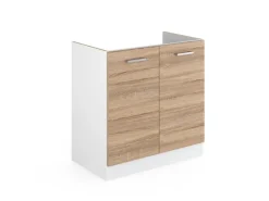 Clearance Vicco Spülenunterschrank R-Line Küchenunterschrank für die Spüle Sonoma/Weiß 80 cm ohne Arbeitsplatte Sonoma Eiche