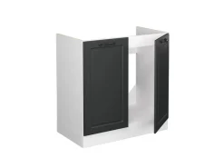 Küchenschränke<Vicco Spülenunterschrank R-Line Anthrazit Landhaus/Weiß 80 cm AP Eiche