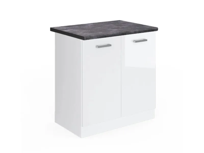 Vicco Spülenunterschrank R-Line Hochglanz/ 80 cm AP Anthrazit< Küchenschränke