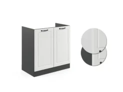 Vicco Spülenunterschrank R-Line Landhaus/Anthrazit 80 cm ohne Arbeitsplatte< Küchenschränke