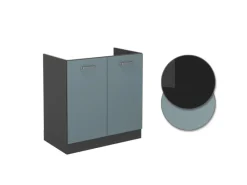 Küchenschränke<Vicco Spülenunterschrank R-Line Blau-Grau/Anthrazit 80 cm ohne Arbeitsplatte