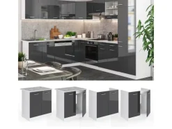 Vicco Spülenunterschrank R-Line Hochglanz/Weiß 80 cm ohne Arbeitsplatte< Küchenschränke