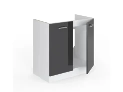 Vicco Spülenunterschrank R-Line Hochglanz/Weiß 80 cm ohne Arbeitsplatte< Küchenschränke