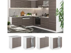 Vicco Spülenunterschrank R-Line Küchenunterschrank für die Spüle Grau/Weiß 80 cm AP Anthrazit< Küchenschränke