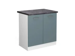 Pantryküchen|Küchenschränke<Vicco Spülenunterschrank R-Line Küchenunterschrank für die Spüle Blau-Grau/Weiß 80 cm AP Anthrazit