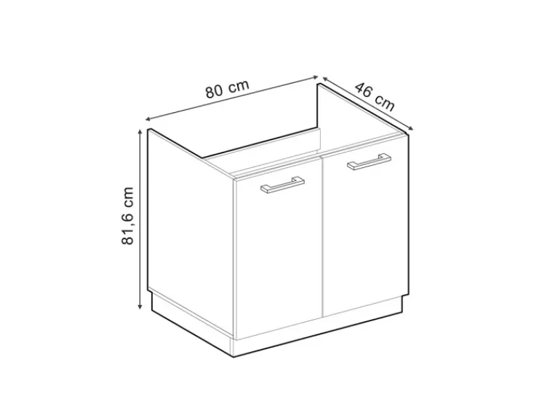 Pantryküchen|Küchenschränke<Vicco Spülenunterschrank R-Line Küchenunterschrank für die Spüle Blau-Grau/Weiß 80 cm AP Anthrazit