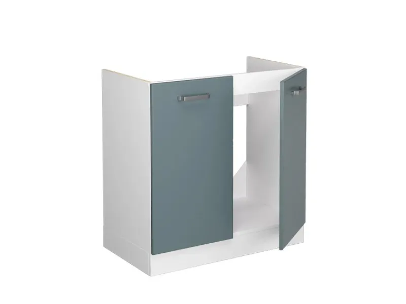 Pantryküchen|Küchenschränke<Vicco Spülenunterschrank R-Line Küchenunterschrank für die Spüle Blau-Grau/Weiß 80 cm AP Anthrazit