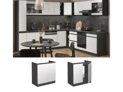Küchenschränke<Vicco Spülenunterschrank R-Line Küchenunterschrank für die Spüle /Anthrazit AP Marmor