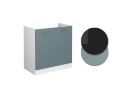 Küchenschränke|Einbauküchen<Vicco Spülenunterschrank R-Line Blau-Grau/Weiß 80 cm ohne Arbeitsplatte