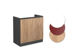 Hot Vicco Spülenunterschrank R-Line Goldkraft /Anthrazit 80 cm AP Anthrazit mit Anthrazit Korpus Eiche