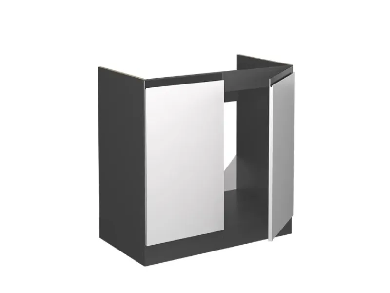 Vicco Spülenunterschrank R-Line /Anthrazit 80 cm J-Shape ohne Arbeitsplatte< Küchenschränke
