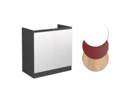 Vicco Spülenunterschrank R-Line /Anthrazit 80 cm J-Shape ohne Arbeitsplatte< Küchenschränke