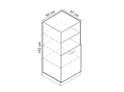 Online Vicco Vorratsschrank R-Line Herdschrank Schwarz Beton/Weiß 60 cm Beton Anthrazit