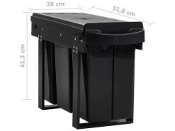 Küchenschränke<vidaXL Abfüllbehälter für Küchenschrank Ausziehbar Sofü-Close 36 L 664471