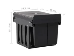 Hot vidaXL Abfüllbehälter für Küchenschrank Ausziehbar Sofü-Close 48 L 664473