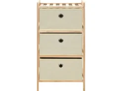 Sale vidaXL Aufbewahrungsregal mit 3 Stoff-Körben Zedernholz Beige