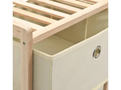 Sale vidaXL Aufbewahrungsregal mit 3 Stoff-Körben Zedernholz Beige