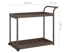 Outlet vidaXL Barwagen Braun 100x45x83 cm Poly Rattan