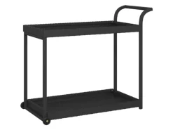 vidaXL Barwagen Schwarz 100x45x83 cm Poly Rattan< Servierwagen