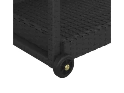vidaXL Barwagen Schwarz 100x45x83 cm Poly Rattan< Servierwagen