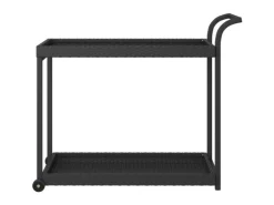 vidaXL Barwagen Schwarz 100x45x83 cm Poly Rattan< Servierwagen