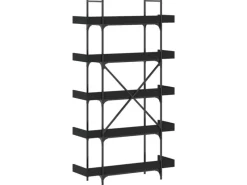 vidaXL Bücherregal 5 Böden Schwarz 100x33x180,5 cm Holzwerkstoff< Küchenregale