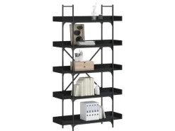 vidaXL Bücherregal 5 Böden Schwarz 100x33x180,5 cm Holzwerkstoff< Küchenregale