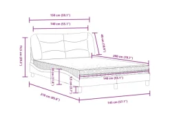 Outlet vidaXL Bett mit Matratze Schwarz 140x200 cm Stoff Modell 12007275