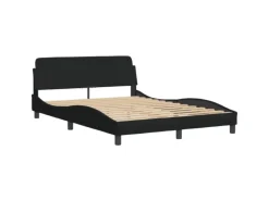 Outlet vidaXL Bett mit Matratze Schwarz 140x200 cm Stoff Modell 12007275