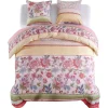 Wäschetrockner<vidaXL Bettwäsche-Set Blumen/Streifen Rosa 200x220/80x80 cm 133441