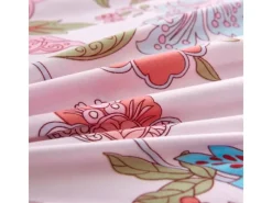 Wäschetrockner<vidaXL Bettwäsche-Set Blumen/Streifen Rosa 200x220/80x80 cm 133441