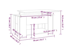 vidaXL Couchtisch Weiß 79x49x41 cm Holzwerkstoff 809710< Kühlschränke