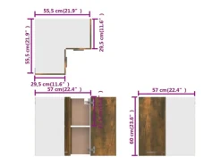 Küchenschränke<vidaXL Eck-Hängeschrank Räuchereiche 57x57x60 cm Holzwerkstoff